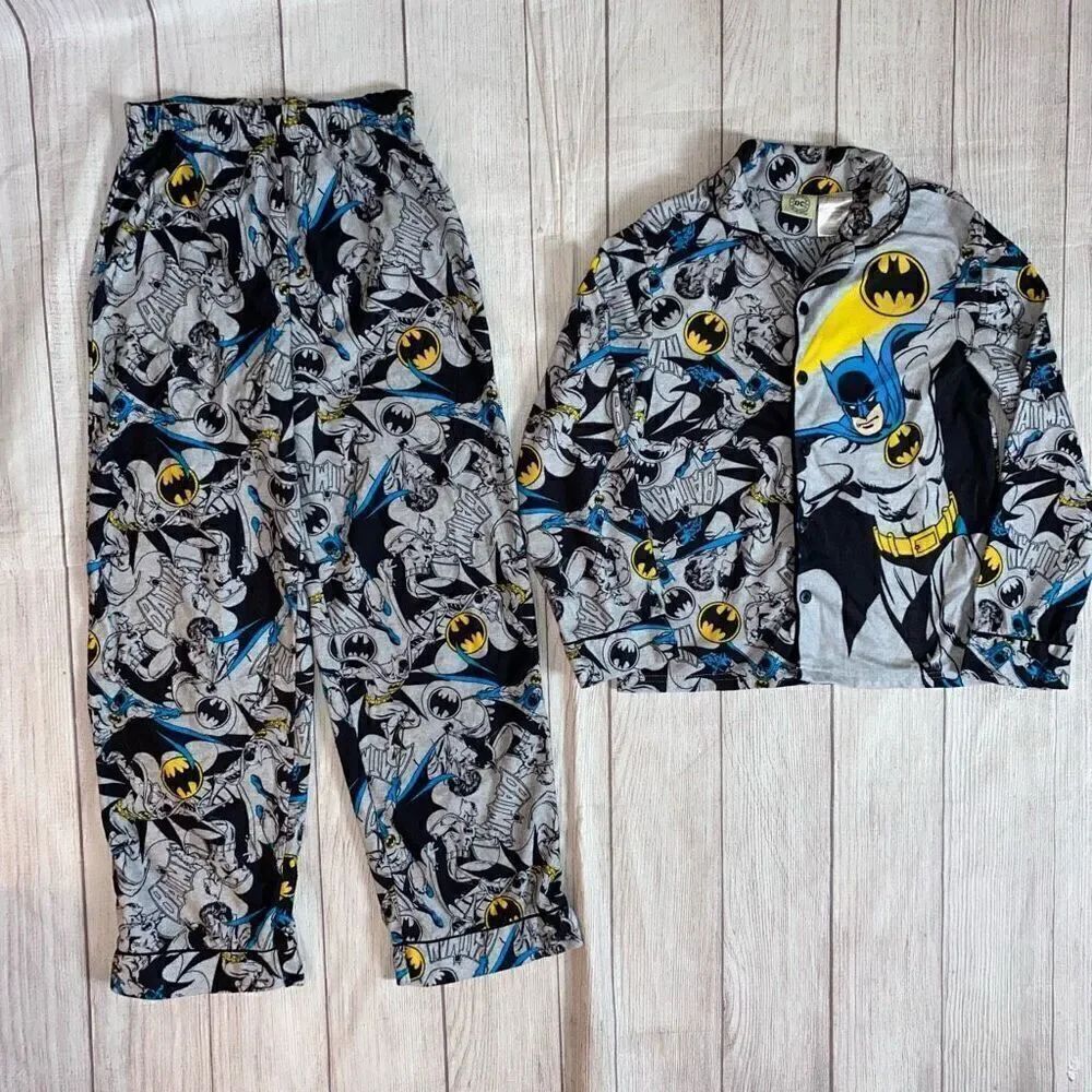 DC Comics youth boys 10/12 bath man Longsleeve & pants pajama set